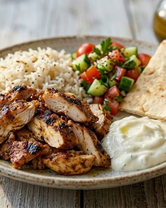 A loaded shawarma plate, one answer to what's for dinner tonight